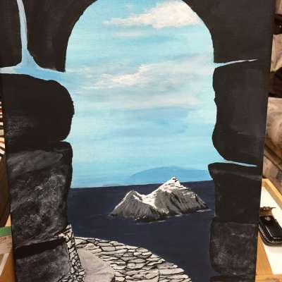 View from Skellig Michael - Acrylics - Colour